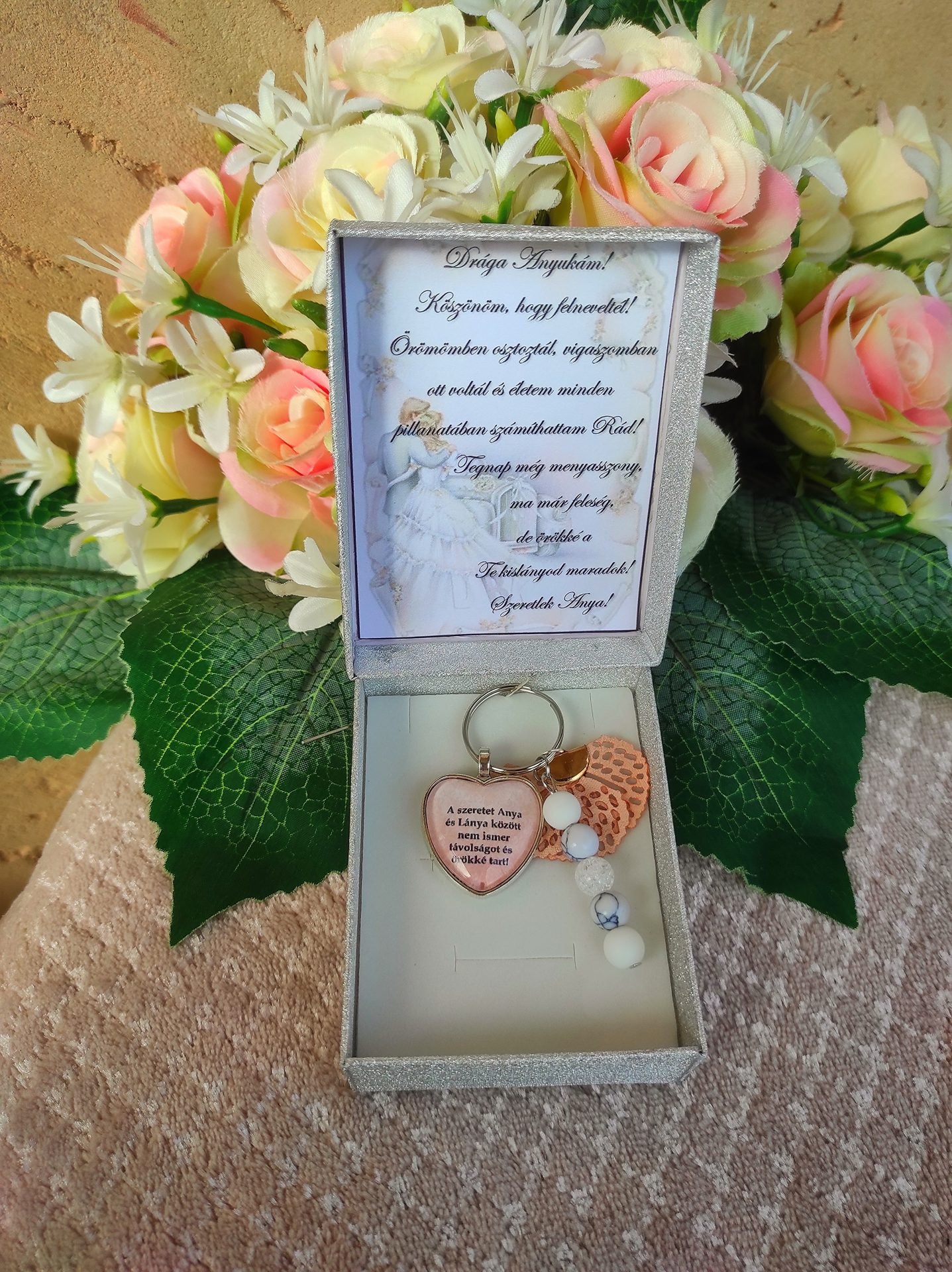 Anya lánya szeretet kulcstartó